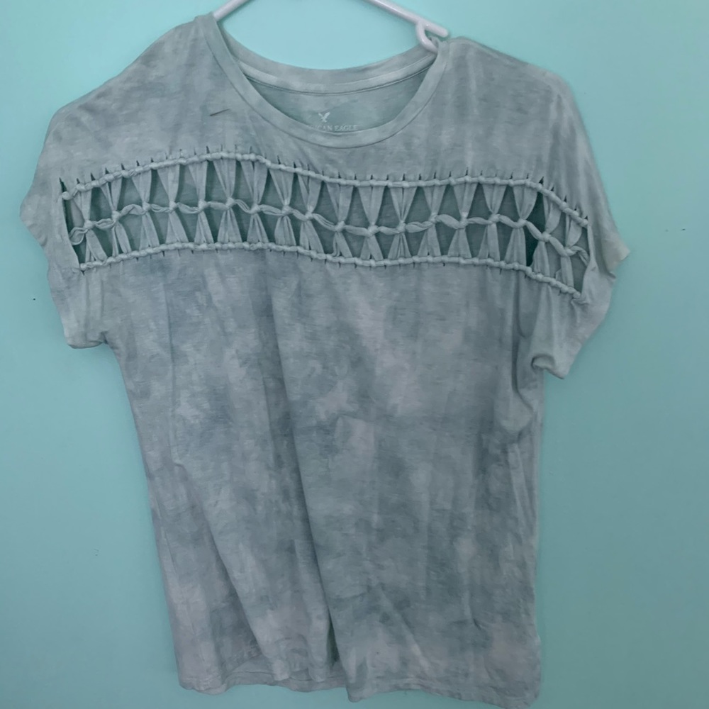 Blue tie dye top